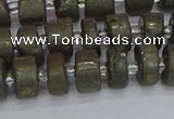 CRB1260 15.5 inches 6*10mm tyre matte pyrite gemstone beads