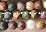 CTG3552 15.5 inches 4mm faceted round picasso jasper beads