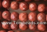 CTG3555 15.5 inches 4mm faceted round red jasper beads