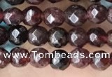 CTG3593 15.5 inches 4mm faceted round garnet beads wholesale