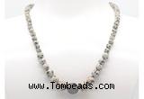 GMN7305 dalmatian jasper graduated beaded necklace & bracelet set