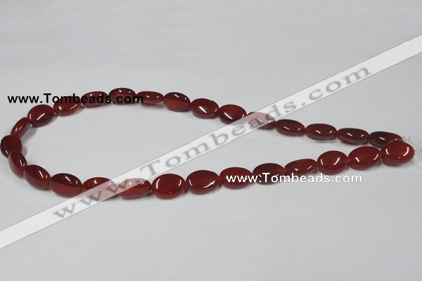 CAA169 15.5 inches 10*14mm oval red agate gemstone beads