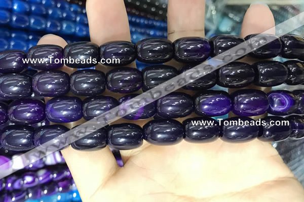 CAA2115 15.5 inches 10*14mm drum agate beads wholesale