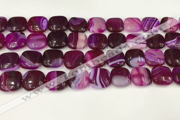 CAA4751 15.5 inches 16*16mm square banded agate beads wholesale