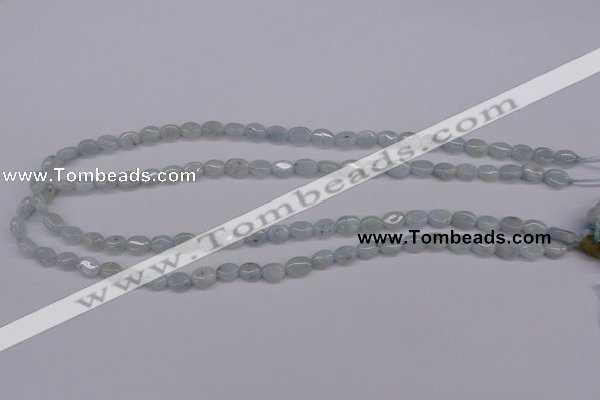 CAQ141 15.5 inches 6*8mm oval natural aquamarine beads wholesale