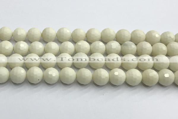 CCB1213 15 inches 12mm faceted round ivory jasper beads