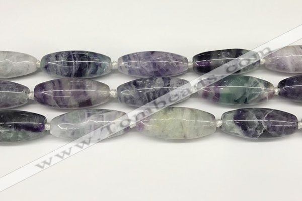 CCB781 15.5 inches 15*38mm - 16*40mm rice fluorite  beads