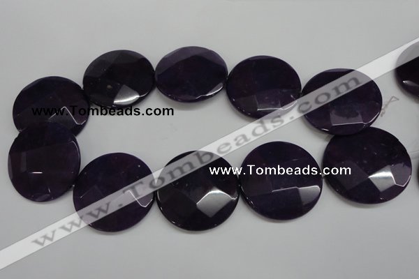 CCN320 15.5 inches 40mm faceted coin candy jade beads wholesale