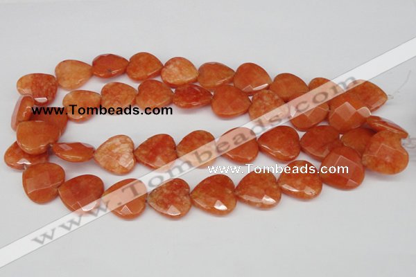 CCN357 15.5 inches 20*20mm faceted heart candy jade beads wholesale