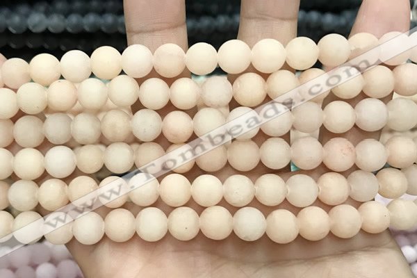 CCN5585 15 inches 8mm round matte candy jade beads Wholesale