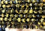 CCU1365 15 inches 6mm - 7mm faceted cube yellow tiger eye beads