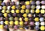 CCU1370 15 inches 6mm - 7mm faceted cube mookaite gemstone beads