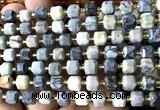 CCU1376 15 inches 6mm - 7mm faceted cube black picasso jasper beads