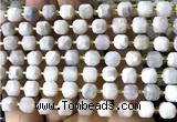 CCU1395 15 inches 6mm - 7mm faceted cube white crazy lace agate beads