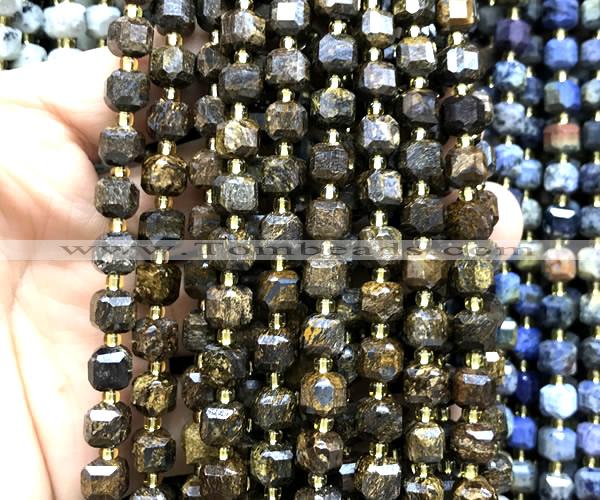 CCU1409 15 inches 6mm - 7mm faceted cube bronzite gemstone beads