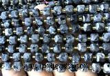 CCU1410 15 inches 6mm - 7mm faceted cube black labradorite beads