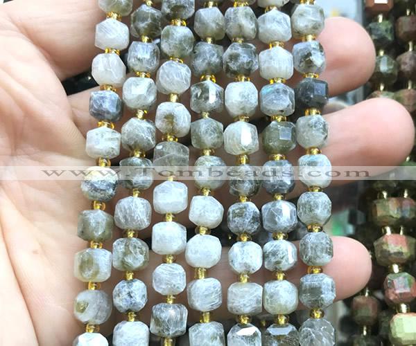 CCU1411 15 inches 6mm - 7mm faceted cube labradorite beads