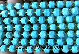 CCU1419 15 inches 6mm - 7mm faceted cube turquoise beads wholesale