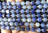 CCU1421 15 inches 6mm - 7mm faceted cube blue aventurine jade beads