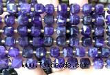 CCU1453 15 inches 8mm - 9mm faceted cube amethyst gemstone beads