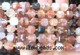 CCU1463 15 inches 8mm - 9mm faceted cube red quartz beads