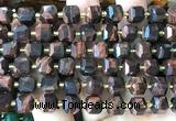 CCU1468 15 inches 8mm - 9mm faceted cube red tiger eye beads