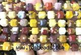 CCU1472 15 inches 8mm - 9mm faceted cube mookaite gemstone beads