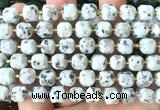 CCU1484 15 inches 8mm - 9mm faceted cube sesame jasper beads