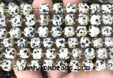 CCU1485 15 inches 8mm - 9mm faceted cube dalmatian jasper beads