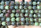 CCU1488 15 inches 8mm - 9mm faceted cube dragon blood jasper beads