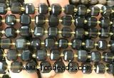 CCU1495 15 inches 8mm - 9mm faceted cube ice obsidian beads