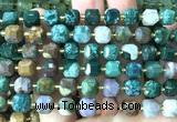 CCU1505 15 inches 8mm - 9mm faceted cube ocean agate beads