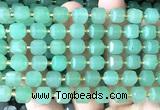 CCU1527 15 inches 8mm - 9mm faceted cube green aventurine jade beads