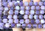 CCU1536 15 inches 8mm - 9mm faceted cube lepidolite gemstone beads