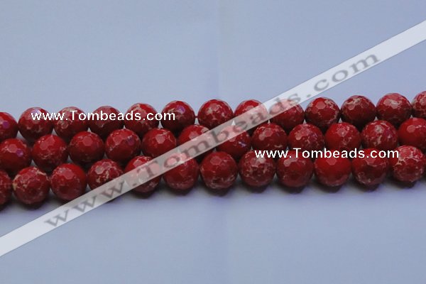 CDE2516 15.5 inches 18mm faceted round dyed sea sediment jasper beads