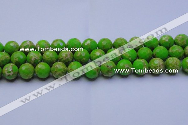 CDE2558 15.5 inches 18mm faceted round dyed sea sediment jasper beads