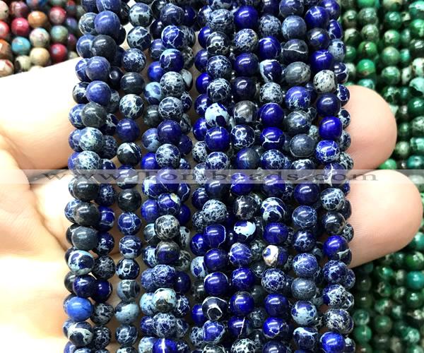 CDE3006 15 inches 4mm round sea sediment jasper beads wholesale