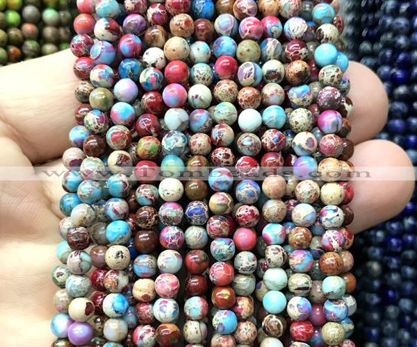 CDE3021 15 inches 4mm round sea sediment jasper beads wholesale