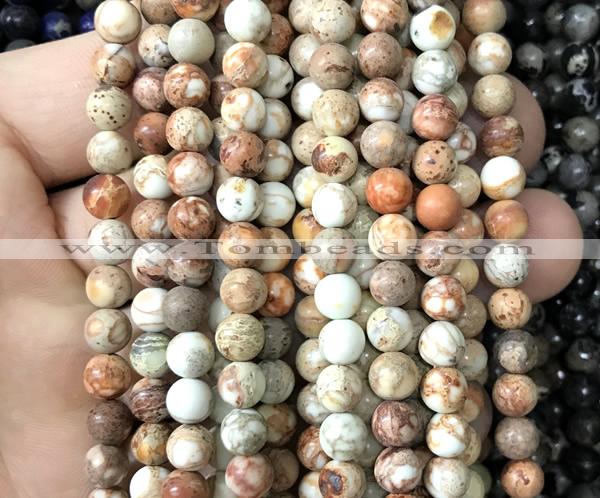 CDE3100 15 inches 6mm round sea sediment jasper beads wholesale