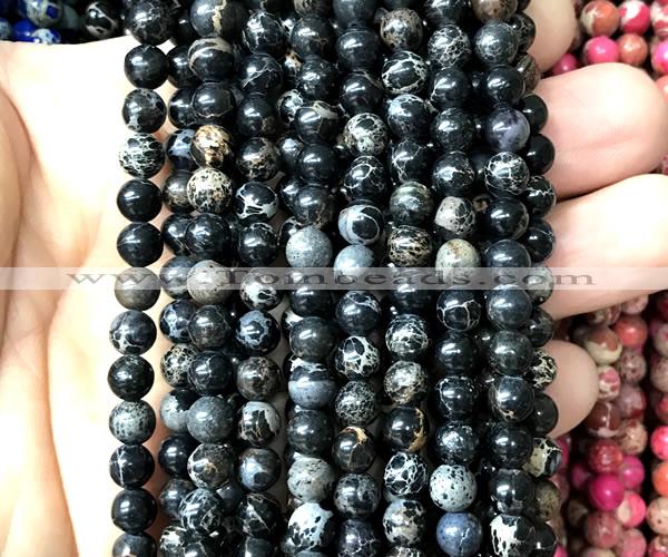 CDE3120 15 inches 6mm round sea sediment jasper beads wholesale