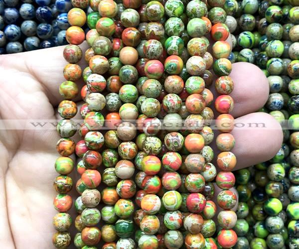 CDE3126 15 inches 6mm round sea sediment jasper beads wholesale