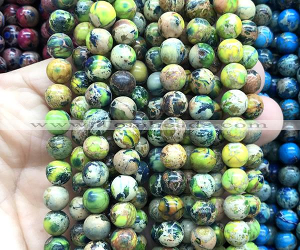 CDE3247 15 inches 8mm round sea sediment jasper beads wholesale