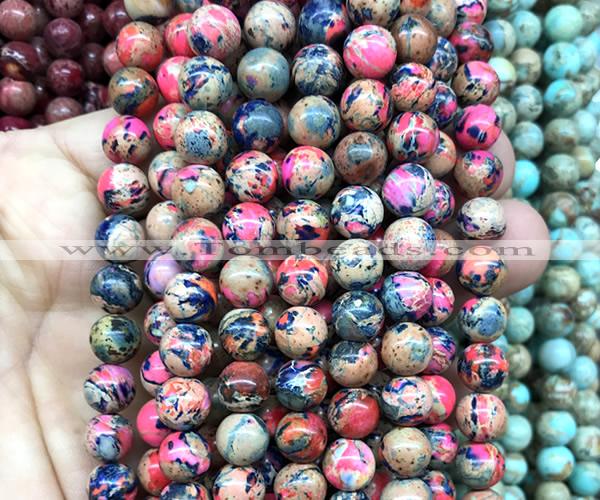 CDE3257 15 inches 8mm round sea sediment jasper beads wholesale