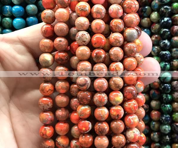 CDE3274 15 inches 8mm round sea sediment jasper beads wholesale