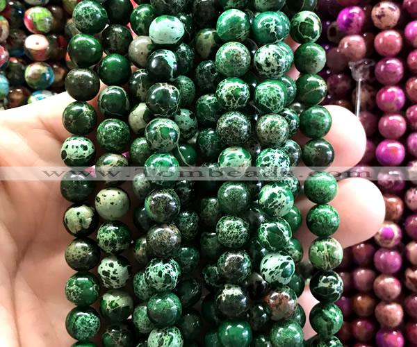 CDE3281 15 inches 8mm round sea sediment jasper beads wholesale