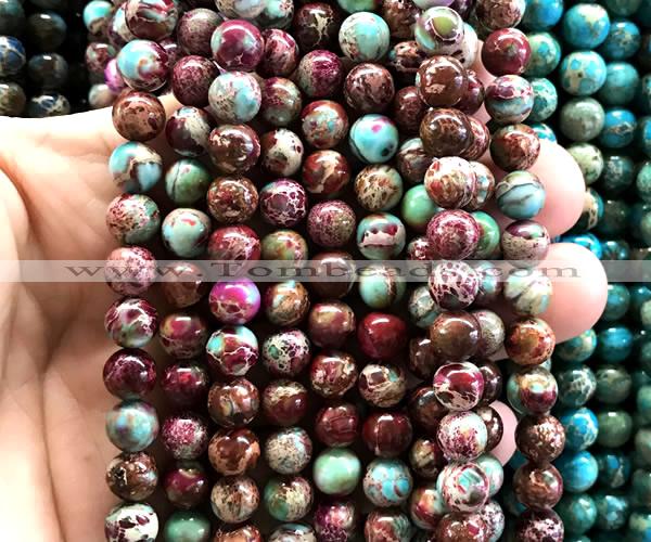 CDE3285 15 inches 8mm round sea sediment jasper beads wholesale