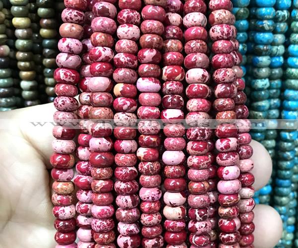 CDE3501 15 inches 4*6mm rondelle sea sediment jasper beads