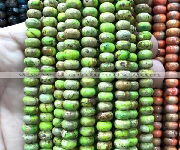 CDE3555 15 inches 5*8mm rondelle sea sediment jasper beads