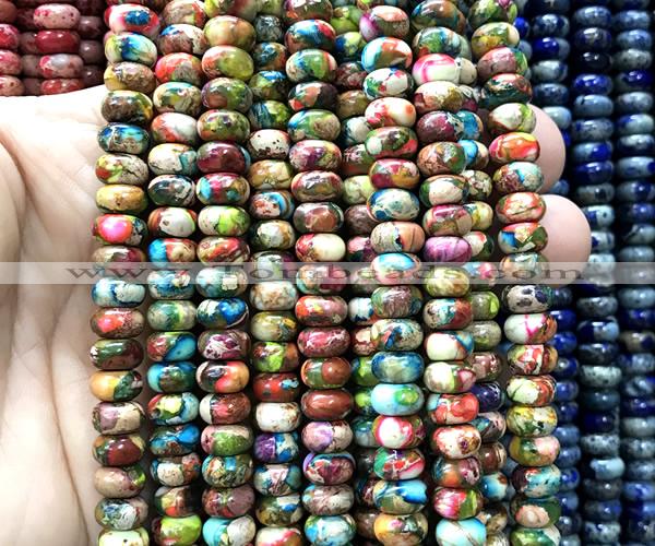 CDE3559 15 inches 5*8mm rondelle sea sediment jasper beads