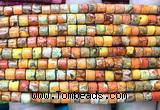 CDE3602 15 inches 4*4mm tube sea sediment jasper beads